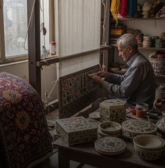 cultural tourism- Kashmir: Valley of Arts & Sufism The real Kashmir lives in its craft lanes and Sufi shrines. We'll take you to family-run workshops where fourth-generation artisans still hand-knot carpets using patterns their great-grandparents designed. Visit paper-mâché studios where masters create magic with nothing but old newspaper and natural dyes.