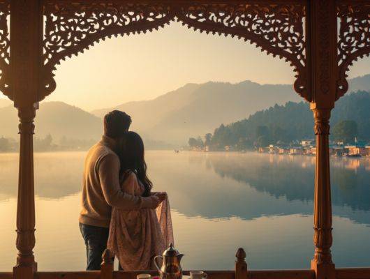 Kashmir Honeymoon Package romantic couple Dal Lake Pahalgam
