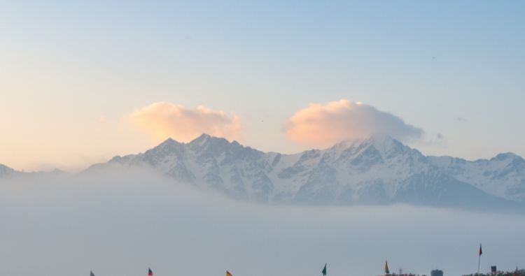 Houseboats on Dal Lake and Mughal Gardens in Srinagar, Kashmir