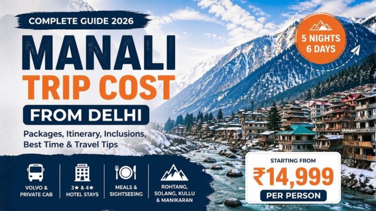 Manali trip cost from Delhi 2026 packages with price, itinerary and travel details overview banner